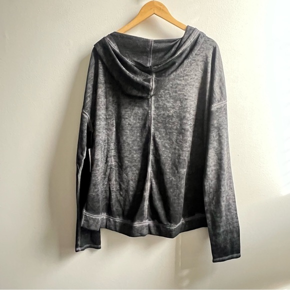We The Free People Marked Black Hooded Pullover Tunic  Size Medium grunge - Picture 4 of 5
